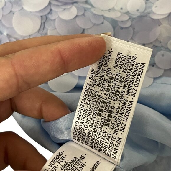 Zara Womens Mini Sequin Skirt Size S Light Blue Short Side Zip 3920/221 NWT - Picture 13 of 16